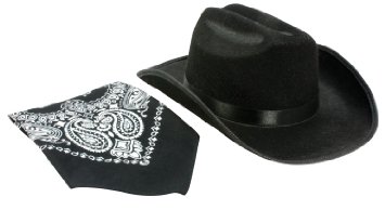 Aeromax Jr Cowboy Hat with Bandanna Black