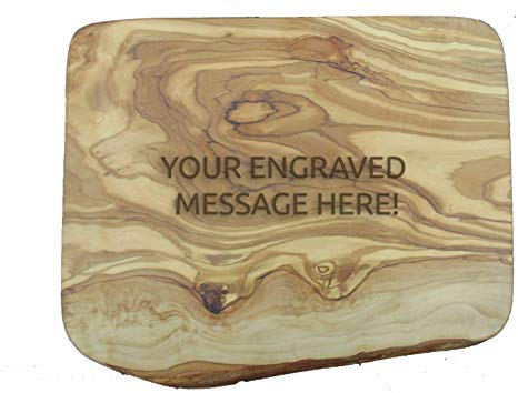 Personalised Engraved Olive Wood Chopping Board 20 x 15 x 1.8cm Sustainably Sourced Rustic Perfect Wedding Birthday Anniversary Housewarming Gift
