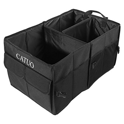 CATUO Car Trunk Organizer Folding Cargo Trunk Storage Container For Car SUV Auto Van Truck