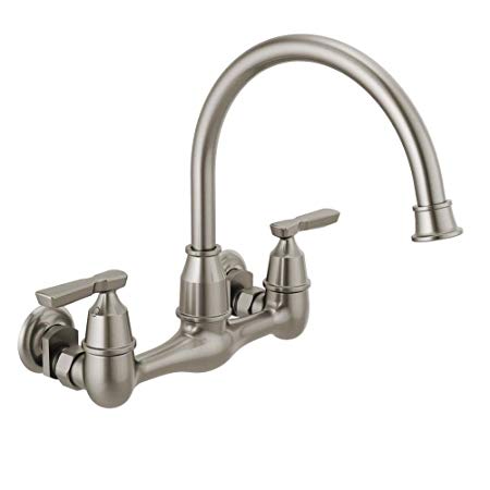 Delta 22722LF-SS Corin 2-Handle Wall-Mount Kitchen Faucet, Stainless