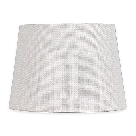 Adesso 10-Inch Burlap Fabric Drum Lamp Shade in White