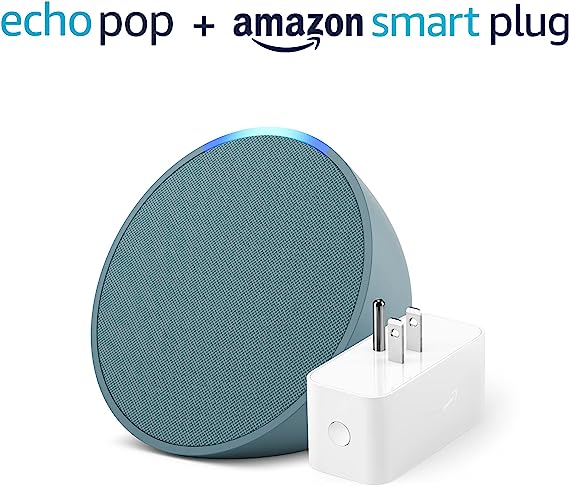 Introducing Echo Pop Midnight Teal with Amazon Smart Plug