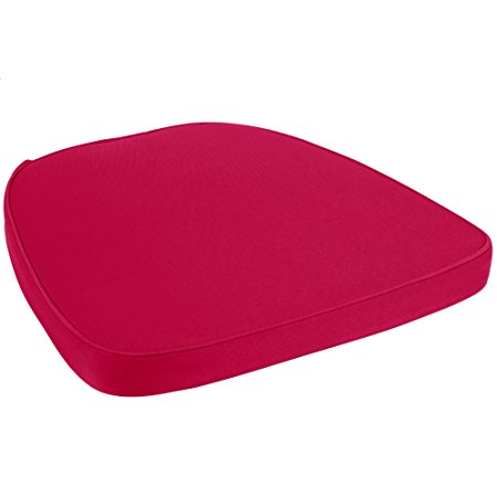 Chair Pad | Seat Padded Cushion with a Polycore Thread Soft Fabric with Straps and Removable Zippered Cover (Wine Red)