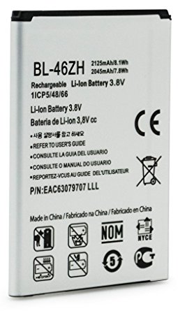 Bastex Replacement Battery for LG K7, Tribute 5 (K330, LS675, MS330) - BL-46ZH - 2125mAh