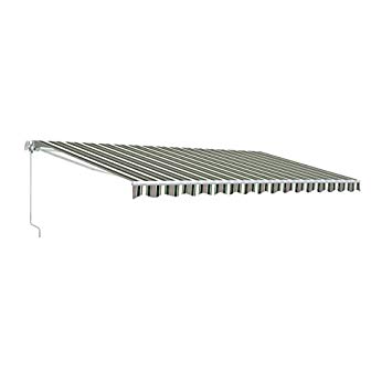 ALEKO AWM20X10MSTRGR58 Retractable Motorized Patio Awning 20 x 10 Feet Multi-Stripe Green