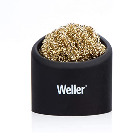 Weller WLACCBSH-02 Soldering Brass Sponge Tip Cleaner with Silicone Holder