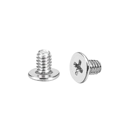 uxcell M2x3mm Phillips Screw Fastener Silver Tone 3.8mm Dia Screw Head for Laptop PC TV Fan Switch 50pcs