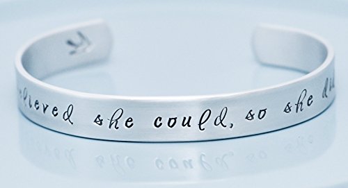 She believed she could so she did - bracelet - Hand stamped bracelet - inspirational bracelet - believe - personalized bracelet - gift for woman - gift for girl