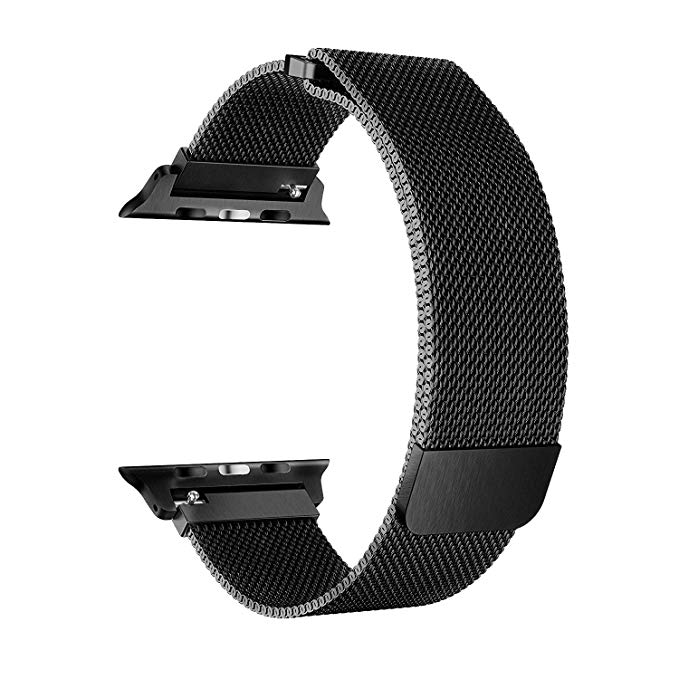 Been5le Compatible with iWatch Band 42mm 44mm, Stainless Steel Mesh Milanese Loop Replacement Compatible with Apple Watch Series 4 Series 3 Series 2 Series 1, Black