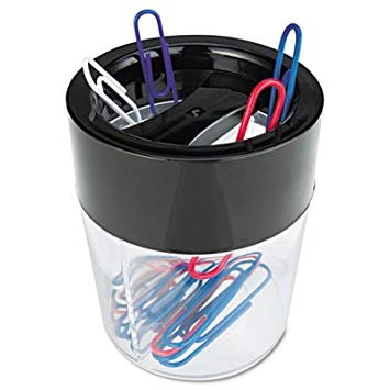 Magnetic Clip Dispenser, Two Compartments, Plastic, 2 1/2 x 2 1/2 x 3, Sold as 2 Each