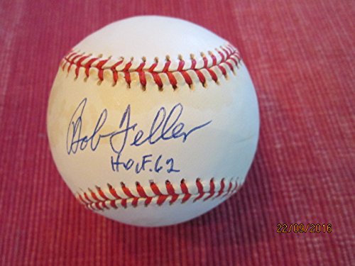 BOB FELLER (HOF 62) Show Signed American League Baseball -Lifetime Guaranteed Authentic