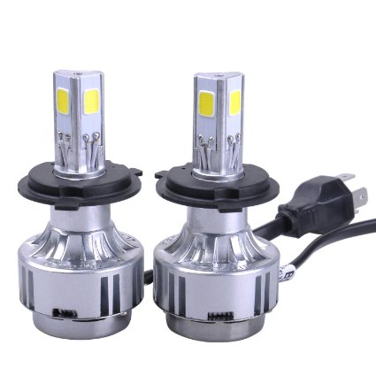 BPS LED Headlight Conversion Kit H4 / 9003 72w 6600lm 6000K Cool White 3-Sided COB LED (Pack of 2)