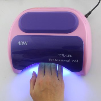 LKE 48W Nail Polish Gel Art Tools Professional CCFL LED UV Lamp Light 110-220V Nail Dryer Automatic Induction 10s 20s 30s Timer pink
