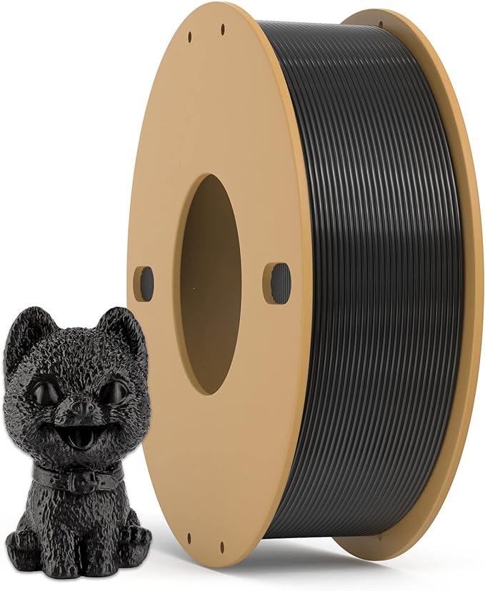 3Dgenius PLA 3D Printer Filament PLA Filament 1.75mm 250g Spool 3D Printing Filament 1.75mm PLA Filament Dimensional Accuracy  /- 0.03mm, Black PLA Fit Most FDM Printers