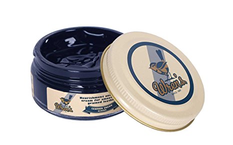 Wren’s Leather Cream Classic, nourishment and shoe polish cream for smooth and grained leather, quality and prestige since 1889 (navy blue)