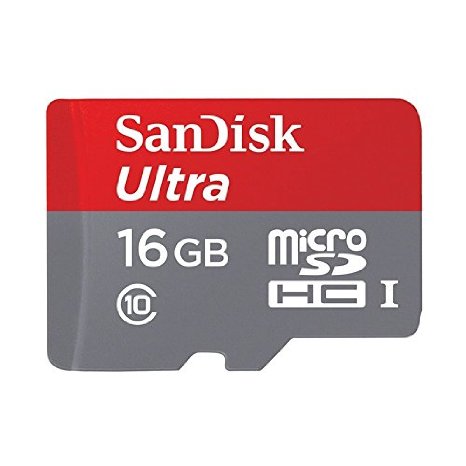 SanDisk Ultra 16 GB Imaging microSDHC Class 10 Memory Card and SD Adapter up to 80 Mbps with UHS-I Ratings