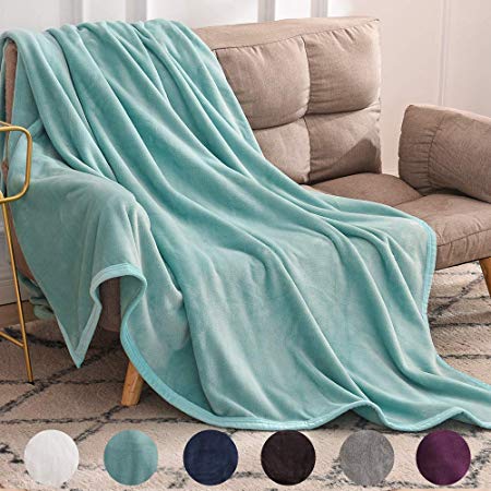 LIANLAM Fleece Blanket Lightweight Super Soft and Warm Fuzzy Plush Cozy Luxury Bed Blankets Microfiber (Turquoise, King(104"x90"))