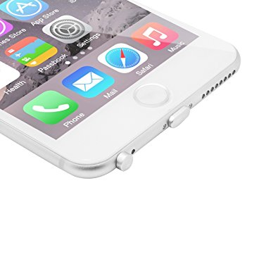 PortPlugs - iPhone 6, 6s, 6s, 7 Plus Aluminum Dust Plug Set - Beautiful Anodized Finish - Lightning Port & Headphone Jack - Includes Cord Holders for Easy Storage (Silver)