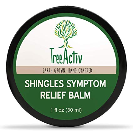 TreeActiv Shingles Symptom Relief Balm | Clay Poultice Mask to Quickly Reduce Pain, Itch, Rashes, Blisters & Irritation | Aloe, Tea Tree Oil, Baking Soda, Witch Hazel, Lemon Essential Oil (1 fl oz)