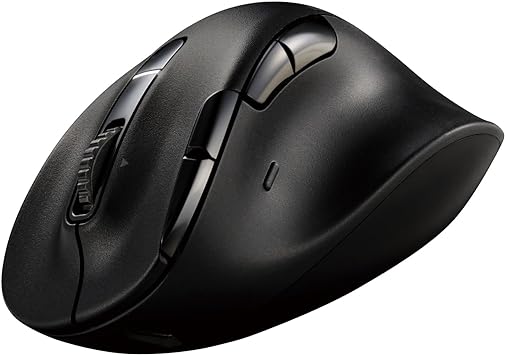 ELECOM EX-G PRO Ergonomic Mouse, Multi-Device Bluetooth or Wireless USB, Silent Click 8 Button, 1000/2000 DPI, Rechargeable, High-Speed Scroll Tilt, for Windows, macOS, Laptop, PC, Tablet (Large)