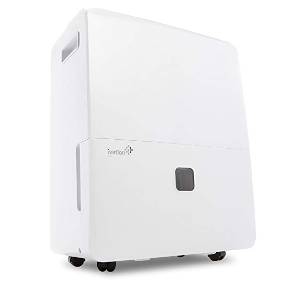 Ivation 95 Pint Energy Star Dehumidifier WITH PUMP - Large-Capacity For Spaces Up To 6,000 Sq Ft - Includes Programmable Humidistat, Hose Connector, Auto Shutoff / Restart, Casters & Washable Filter