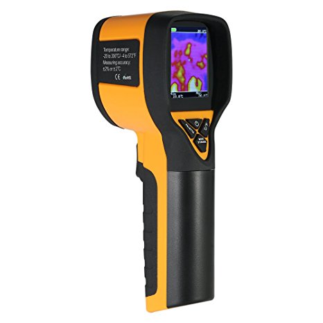 KKmoon 20~300°C/-4~572°F Professional Mini LCD Digital Handheld Thermal Imaging Camera Infrared Thermometer Image Resolution 32*32 Built-in Switchable Color Palette with Data Storage Function