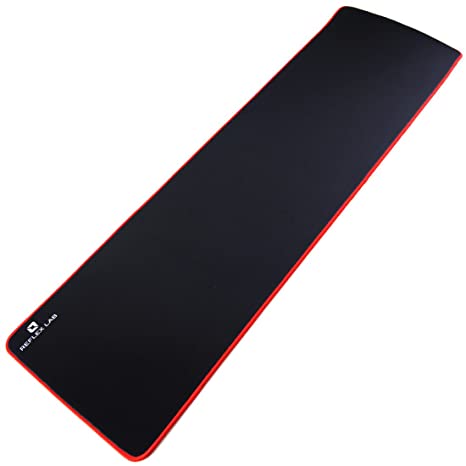 Reflex Lab Large Extended Gaming Mouse Pad Mat XXL, Stitched Edges, Waterproof, Ultra Thick 5mm, Wide & Long Mousepad 36”x12”x.20" Red