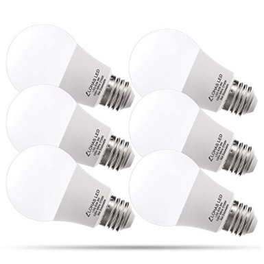 LOHAS® LED A19 Light Bulbs, 9W(60 Watt Equivalent) Light Bulbs, 2700k Warm White(Soft White) LED Replacement Bulbs, Medium Screw Base (E26), 240 Degree Beam Angle LED Home Lighting (Pack of 6)