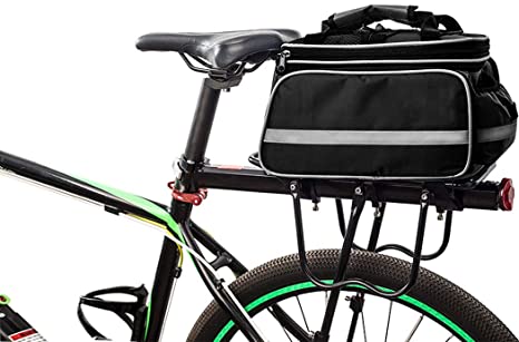 HONPHIER Bike Panniers Bag Waterproof Bike Bag Large Capacity 25L Bicycle Panniers Rear Seat Rack Bag with Rainproof Cover & Reflective Trim, Multifunction Carrying Luggage Package (Black)