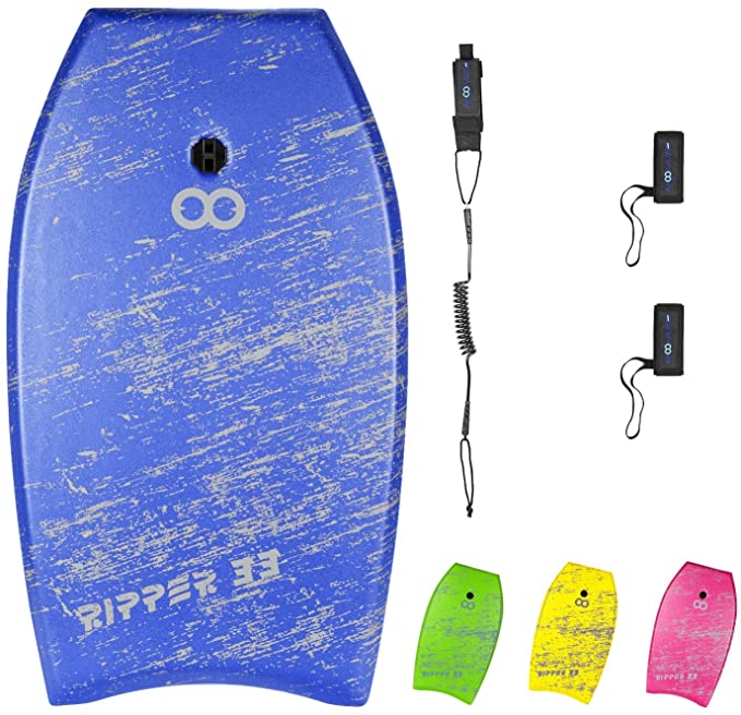 WOOWAVE Bodyboard 33-inch/36-inch/41-inch Super Lightweight Body Board with Premium Coiled Wrist Leash, EPS Core and Slick Bottom, Perfect Surfing for Teens and Adults