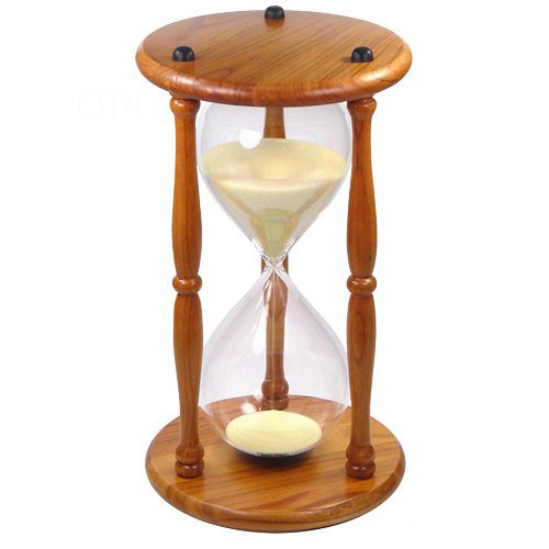 Lily’s Home Hourglass Timer 30 Minute Oak Wood Sand Clock 9.5 Inch