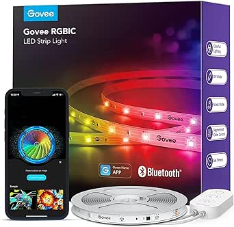 Govee RGBIC LED Strip Light 10M, Smart LED Strip Lights for Bedroom, Bluetooth LED Strip APP Control, DIY Multiple Colors on One Line, Music Sync