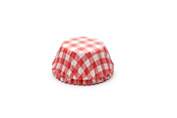 Fox Run 6919 Gingham Bake Cups, Standard, 50 Cups, Red