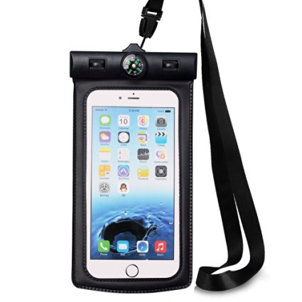 AcTopp Waterproof Case, Universal CellPhone Dry Bag Including Armband Built-in Compass for Best Waterproof, Dustproof for Size Under 5.9 inch Waterproof iPhone Case for iPhone 6 Plus/6/6s/5s/5c/SE, Galaxy S6, S5 Note 4