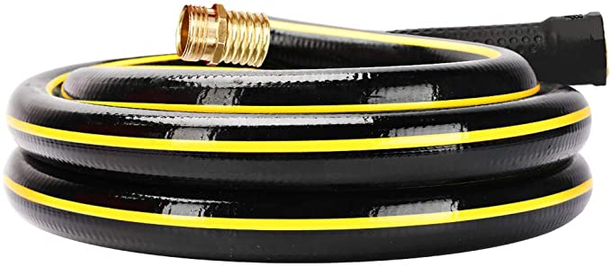 Solution4Patio 3/4 in. x 3 ft. Short Garden Hose, No Leaking, Black Lead-Hose Male/Female Solid Brass Fittings for Water Softener, Dehumidifier, Vehicle Water Filter, 12 Years Warranty #G-H165B23-US