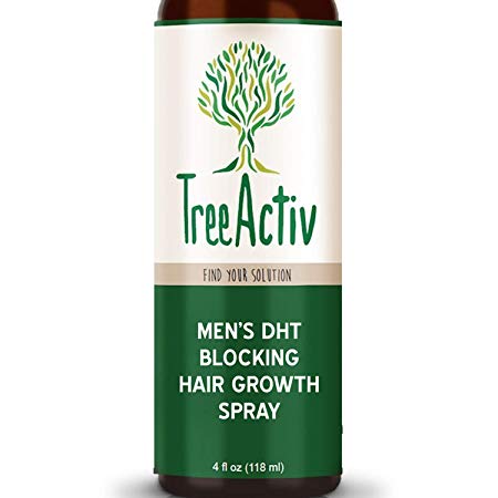 TreeActiv Men’s DHT Blocking Hair Growth Spray | DHT Blocker for Hair Growth | Blocks Conversion of Testosterone to DHT | Reduces Hair Frizz | Moisturizes Hair Follicles | Adds Volume | 4oz