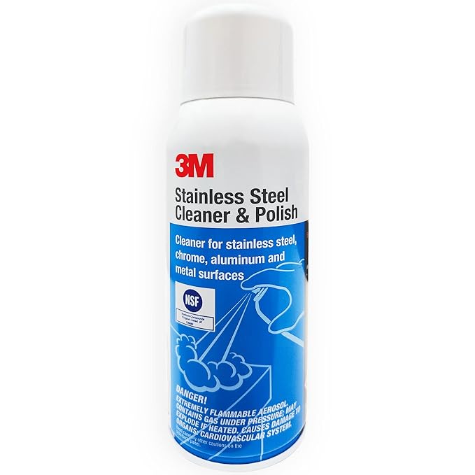 3M Stainless Steel Cleaner & Polish, Cleaning Spray Foam, Ready to Use Cleaner for Metal Surfaces, Remove Water Stain Mark & Fingerprints, Resists Streaking, Non Greasy & Pleasant Fragrance -283gm