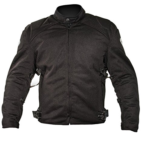 Xelement CF2157 Mens Black Mesh Motorcycle Jacket with Level-3 Advanced Armor - Small