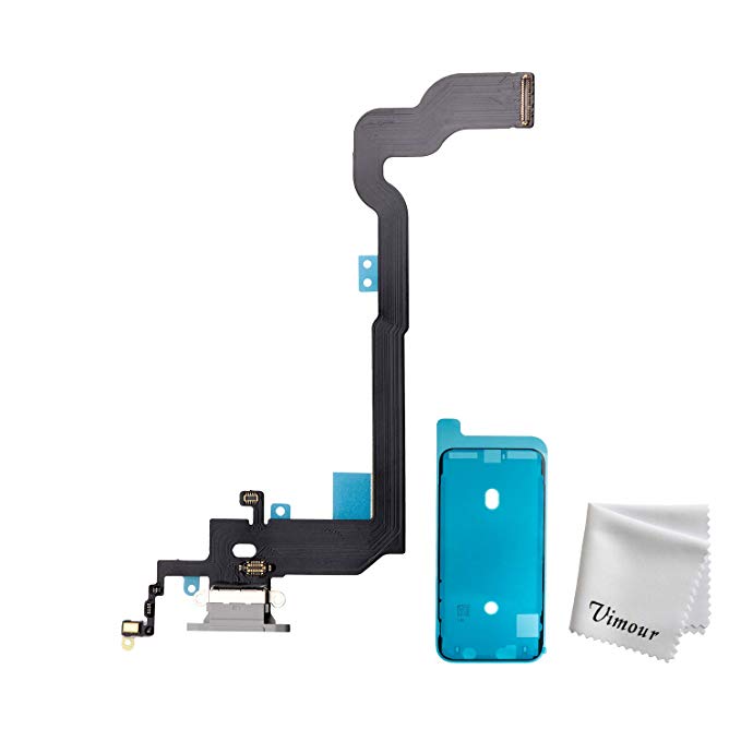 Vimour Charging Port USB Dock Connector Flex Cable with Microphone Replacement for iPhone X 5.8 Inches White