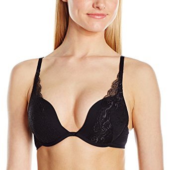 VASSARETTE Women's Extreme Plunge Lace Push up Underwire Bra 75209