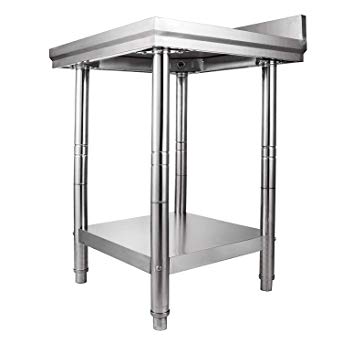 VEVOR Stainless Steel Work Table with backsplash 24x24x32 Inch Table Prep Work Table for Commercial Kitchen Restaurant