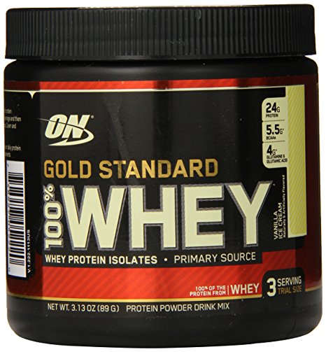 Optimum Nutrition Gold Standard 100% Whey Protein Powder, Vanilla Ice Cream, 3.13 Ounce