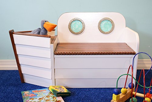 Wooden Boat toy chest Toy box Ship bench, Toy Organizer, Nautical deco, Toy storage, Wood box, kids furniture, Coastal Deco, Playroom chair, FREE SHIPPING
