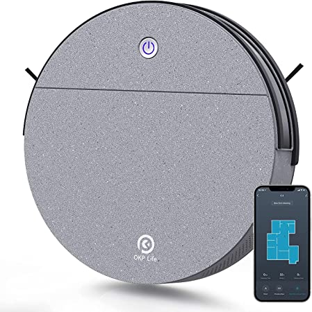 OKP K4 Robot Vacuum, 2200Pa Suction with 2600mAh Battery, Small Body Design Robotic Vacuum Cleaner, Good for Pet Hair, Hard Floor, Up to 150min