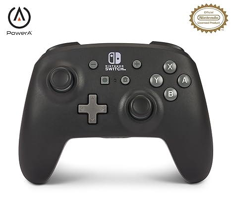 PowerA Wireless Nintendo Switch Controller - Midnight, AA Battery Powered (Battery Included), Nintendo Switch Pro Controller, Mappable Gaming Buttons, Officially Licensed by Nintendo