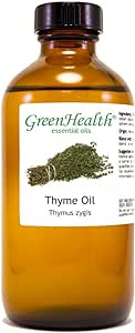 GreenHealth Thyme – 8 fl oz (237 ml) Glass Bottle w/Cap – 100% Pure Essential Oil…