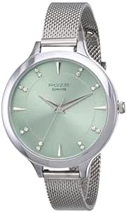 Sonata Poze Quartz Analog Green Dial Stainless Steel Strap Watch for Women-SP80015SM01