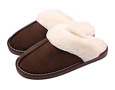 NiNE CiF Fuzzy Mule Slippers Indoor Non Slip Winter Memory Foam House Slippers for Adult Men Women