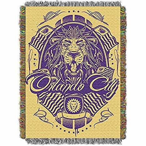 Northwest NOR-1MLS051010023RET 48 x 60" Orlando City SC MLS Woven Tapestry Throw Blanket