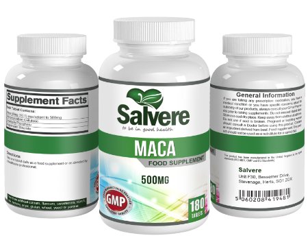 Maca Root Powder Capsules - Improve Fertility in men and Women - Combat Effects of Menopause - Boost Energy and Sexual Health - Maca 101 - 500mg - 180 Tablets - Food Supplement